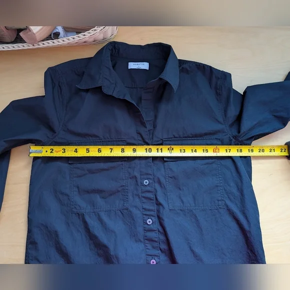 Babaton Aritzia POPLIN UTILITY SHIRT Black Women Size Small 100% Cotton - Picture 12 of 13